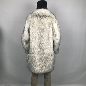 <b>Men's</b> Stylish <b>Long</b> <b>Jacket</b> Warm Thicken Faux Fur Coat with Imitation Fur Turn-Down Collar Outerwear Trench - Product Image 3