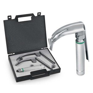 Ensemble de laryngoscope à fibres optiques LED Macintosh avec 4 lames, poignée et étui de protection - Product Image 1