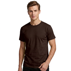 เสื้อยืดคอกลมแขนสั้นสีเทาสำหรับผู้ชาย ผ้าคอตตอนเจอร์ซีย์ถัก สีพื้น เรียบง่าย สไตล์ลำลอง - Product Image 6