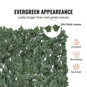 Ivy Privacy Fence 96 X 72 Anti-UV Artificial Green Wall <b>Screen</b> Strengthened Joint Faux Hedge with Vine <b>Leaf</b> Greenery Ivy Fence - Product Image 2