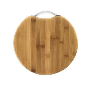 Tabla de Cortar de Madera Segura para Contacto con Alimentos con Diseño Redondo y Asa, Bloques de Cortar, Bandeja de Cortar de Madera de Acacia - Product Image 1