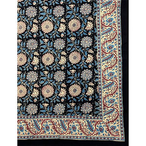 Sábana Plana Geométrica de Algodón Doble Negro Jaal, Estampada a Mano, 200 Hilos, Transpirable, para Uso Doméstico, Hotelero y de Lujo - Product Image 2