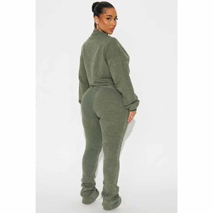 Wholesale Cheap Winter Lace Streetwear Pullover Tracksuits for <b>Women</b> Custom Embroidery Logo Breathable Sweat suit - Product Image 2
