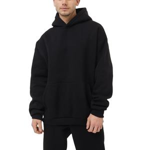 เสื้อสเวตเตอร์มีฮู้ดแบบสวมหัวสำหรับผู้ชายเสื้อสเวตเชิ้ตผ้าวูลซับในทรงหลวมสีพื้นซักสำหรับฤดูใบไม้ร่วง - Product Image 6