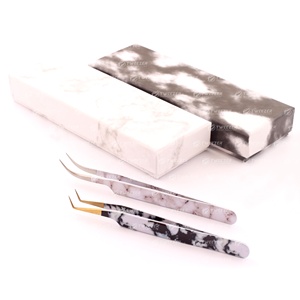 Pinzas de Extensión de Pestañas de Punta Fina Antiestáticas de Precisión, Duraderas y de Alta Calidad, en Caja de 2 Piezas, Venta al Por Mayor, Acero Inoxidable - Product Image 6