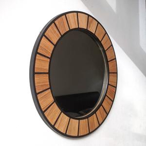 Miroir mural décoratif en métal rustique en forme de tournesol, miroir en verre encadré de métal, miroir décoratif mural - Product Image 4