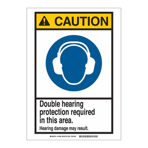 Señal de Seguridad de Protección Auditiva Doble para Áreas de Trabajo con Alto Nivel de Ruido - Product Image 1