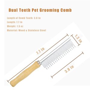 Peigne de toilettage pour animaux de compagnie en acier inoxydable écologique pour chiens et chats |   Peigne démêlant professionnel anti-rouille à 48 dents - Product Image 2