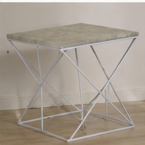 Mesa de Centro Moderna con Tapa de Mármol y Estructura Metálica, Mueble Decorativo para Sala de Estar Estilo Mid-Century - Product Image 3