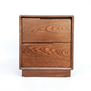 Mesa de Noche Moderna de Madera Maciza de Fresno con 2 Cajones, Diseño Minimalista para Dormitorio, Uso Doméstico, Muebles MT Hanoi IDCTVS-280 - Product Image 4