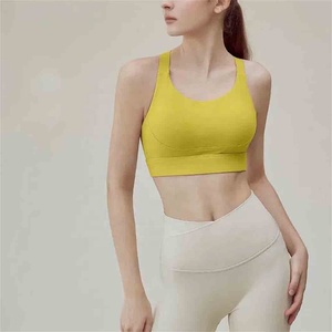 Custom Design Breathable Simple Yoga Sports Bra for Girls Front Logo Medium Support Activewear <b>Cheap</b> Price - Product Image 5