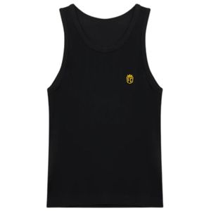 Débardeur côtelé sans manches en coton noir uni pour homme – Coupe ajustée, idéal pour l'été, usage décontracté, vente en gros OEM - Product Image 1