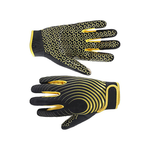 Guantes de Fútbol Americano Negros y Amarillos Antideslizantes Ligeros Ajustables con Cierre de Velcro Guantes Deportivos con Agarre para Fútbol Americano - Product Image 2