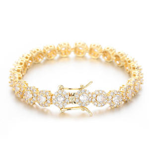 Export Premium Quality Gold/<b>Silver</b> Plated Moissanite Hip Hop Bracelet for Unisex Gift From <b>Indian</b> Supplier - Product Image 2