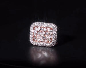 Anillo de Diamantes Rosa Personalizado en Plata de Ley 925 con Baño de Rodio y Corte Mixto, Regalos para Compromiso, Boda o Aniversario - Product Image 2