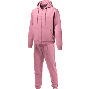 Men's Gray Full-<b>Zip</b> <b>Hooded</b> Tracksuit Set Cotton Casual Jogging Suit with Side Pockets Autumn Wear Regular Fit Solid Color - Product Image 4