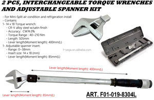 2 Pcs, Interchangeable Torque <b>Wrenches</b> with Adjustable Spanner - Product Image 2
