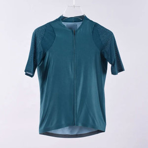 Maillot de cyclisme bleu sarcelle à manches courtes, léger et respirant, avec dos en mesh, pour hommes - Product Image 3