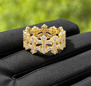 Bague Hip Hop Croix Zirconium en Laiton Plaqué Rhodium pour Hommes et Femmes, Idéale pour Fêtes et Mariages - Product Image 5