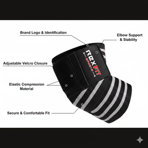 Manchons de coude Rexfit Sport 5 mm, manchons de coude robustes de 5 mm pour soulever des poids morts, faire des développés couchés et soutenir les entraînements de force - Product Image 5