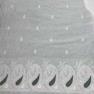 Tela de bordado Mall Chanderi, elegante, hecha a mano, de algodón y seda, de peso medio, con jacquard floral, para ropa de boda para niñas. - Product Image 1