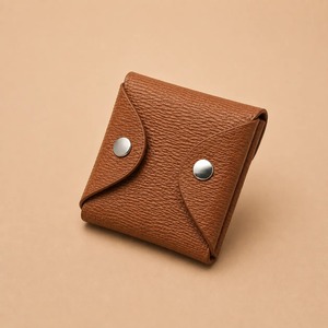 Petite bourse à monnaie et porte-cartes de luxe marron avec bouton-pression, portefeuille en cuir PU unisexe pour usage quotidien, porte-carte photo - Product Image 4