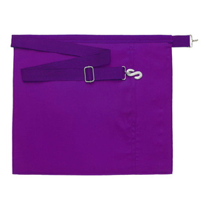 Tablier maçonnique pour membre du conseil - Blanc avec bordure violette et emblème brodé, accessoire décoratif fait main - Product Image 2