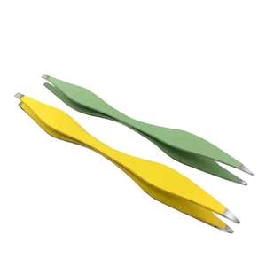 Pince à épiler de précision double face en acier inoxydable de haute qualité, à pointe inclinée et pointue, pour l'entretien professionnel des sourcils, durable - Product Image 4