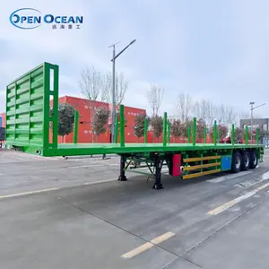 Customize 3 Axle 20 Tons 45FT Container Transport Trailer Cargo Truck Trailer Flat Bed Semi Trailer For Sale