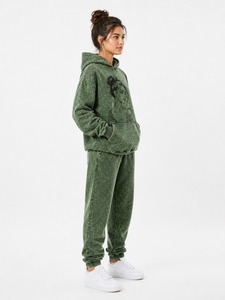 Survêtement femme personnalisé avec logo, confortable, effet délavé, style urbain, couleur unie, coupe oversize, design moderne, manches longues, épais - Product Image 2