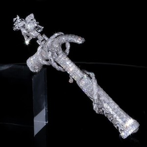 <b>Hot</b> Selling Hip Hop Unisex Shiny Rhodium Plated VVS D S925 Silver Moissanite <b>Stones</b> Charm Cross Pendant Fine Jewelry - Product Image 6