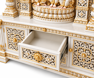 Latest Marble Look Shiv Parivar Teak <b>Wooden</b> Home <b>Temple</b> Premium White Gold Home Mandir With Domes Solid Wood Home <b>Temple</b> usa - Product Image 4