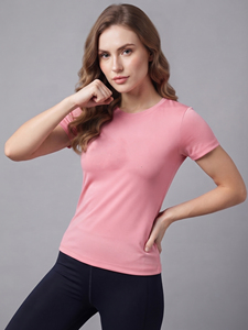 Camiseta Deportiva de Manga Corta para Mujer, Camiseta de Cuello Redondo de Algodón y Poliéster Ecológicos, Ropa Deportiva para Mujer, Estilo Deportivo - Product Image 5