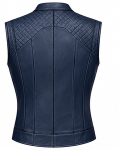 Lightweight Women <b>Leather</b> <b>Vest</b> With Comfortable Fit Quality Stitching And Smooth Surface Designed For Layering Casual Outfits - Product Image 2