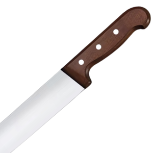 Cuchillo de carnicero de madera de 36 cm con hoja curva afilada de acero inoxidable y mango de madera marrón remachado para cortar carne en cocina - Product Image 5