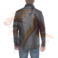 Vestes en cuir à motifs unis pour hommes, vente directe d'usine, vestes d'hiver en cuir véritable pour hommes en gros