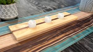 Wooden <b>Tea</b> <b>Light</b> Candle Holder - Handcrafted Maple & Walnut - Home Decor - Product Image 2