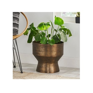 Grand pot à plantes moderne en métal pour intérieur, extérieur, jardin, balcon, pot décoratif en fer pour fleurs et plantes - Product Image 4