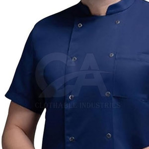 Kitchen <b>Uniforms</b> Breathable Short Sleeve Chef Jacket for <b>Restaurant</b> Staff Double Breasted Premium Chef Jacket for Professional - Product Image 4