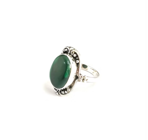Customized 925 Silver <b>Large</b> Green Malachite Statement <b>Ring</b> Engagement Wedding Jewelry For Unisex - Product Image 4