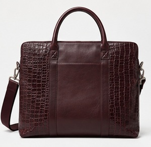 Porte-documents pour ordinateur portable en cuir véritable de qualité supérieure, grand format, style vintage, pour hommes, motif alligator, sac de messager professionnel, sac de travail, sac de voyage - Product Image 1
