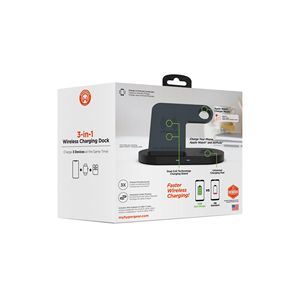 Dock di ricarica wireless nero 3 in 1 multifunzionale con 3 dispositivi compatibili - Product Image 4