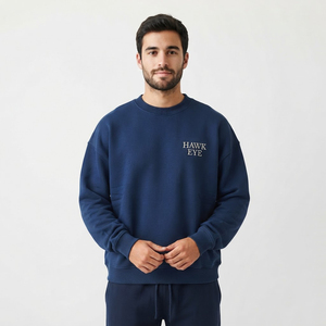 Sweat-shirt à col rond pour homme, personnalisable, en coton épais, surdimensionné, à manches longues - Product Image 6