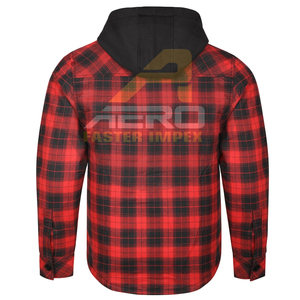 Men's <b>Flannel</b> Shirt Long Sleeve Plaid Hooded Casual Lumberjack Work <b>Jacket</b> Regular Fit - Product Image 6