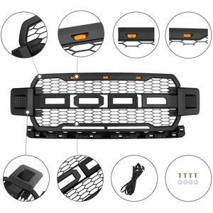 Parrilla Delantera con Luz LED Negra Mate para Sistemas de Iluminación de Camionetas Ford F150 2018-2020 - Product Image 2
