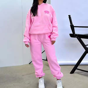 ชุดเซ็ตสตรีทแวร์ เสื้อฮู้ดดี้ผ้าเฟรนช์เทอร์รี่เนื้อหนา 70% คอตตอน 30% โพลีเอสเตอร์ และกางเกงขายาวทรงขาบาน - Product Image 4