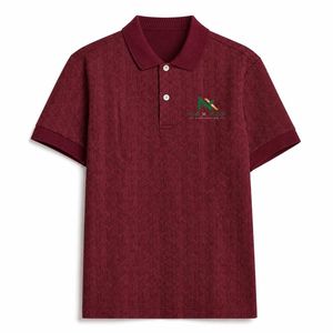 Collection de polos à motifs ton sur ton pour hommes – Hauts décontractés élégants à manches courtes pour affaires - Product Image 5