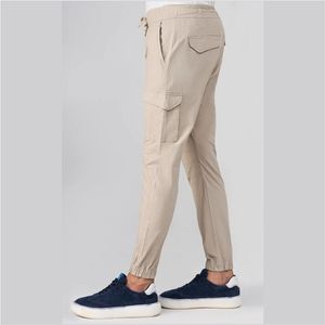 Pantalones Cargo Casuales de Mujer, Cintura Alta, Tejido de Ganchillo, Múltiples Bolsillos, Cintura Elástica, Transpirables, Ecológicos, Holgados, Largos - Product Image 1