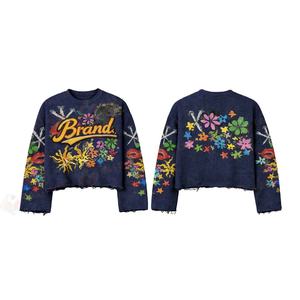 Sudadera de Forro Polar con Cuello Redondo y Estampado Serigrafiado para Otoño, Venta al por Mayor, Sudadera Lisa Teñida de Alta Calidad, con Logotipo Personalizado, Unisex - Product Image 5