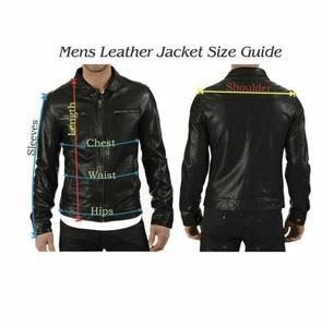 Wholesale <b>Men's</b> Casual Spring <b>Black</b> Sheepskin <b>Real</b> Leather Motorcycle Jacket Hood Zipper Closure High Quality Shearling Lining - Product Image 3